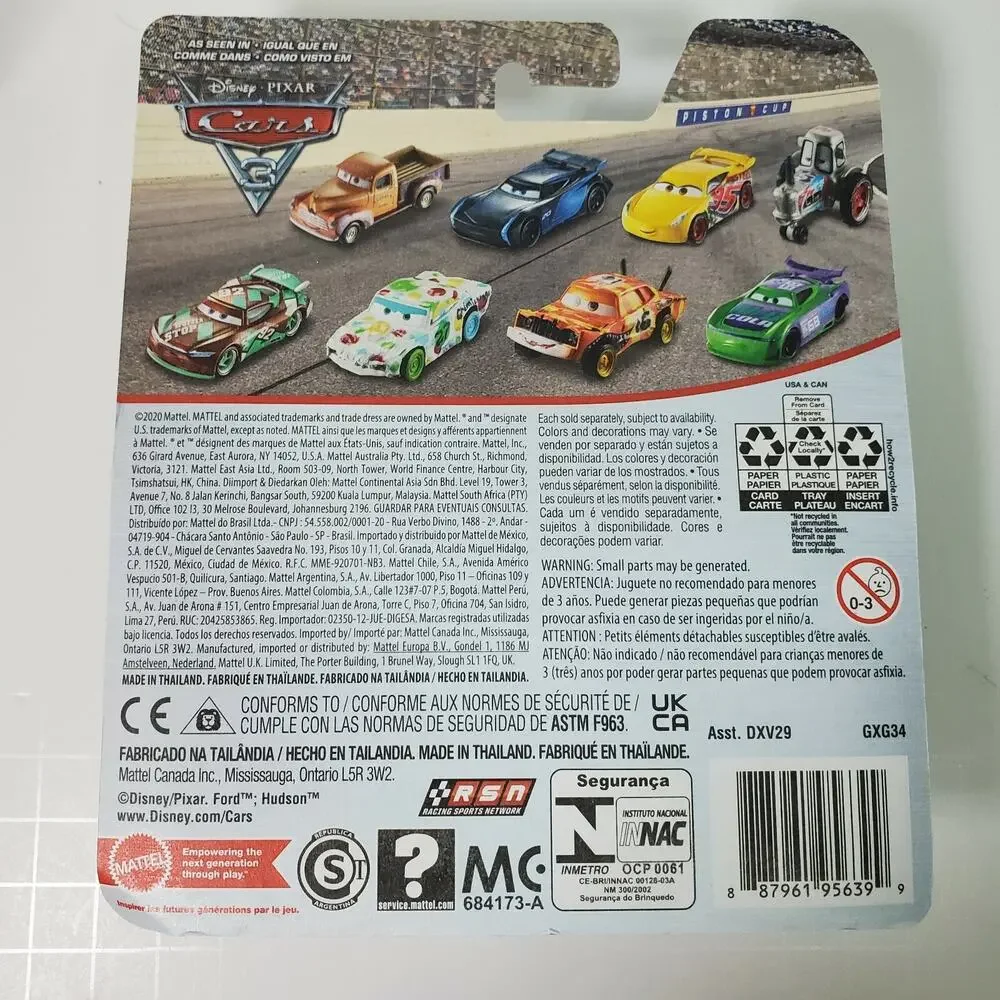 Disney Pixar Cars Diecast HOT ROD JUNIOR MOON Black Flames Junior Johnson Movie